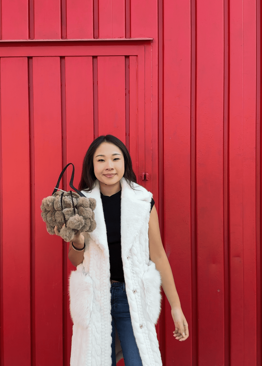Borsa Pompon Ecopelliccia – Soft Glam