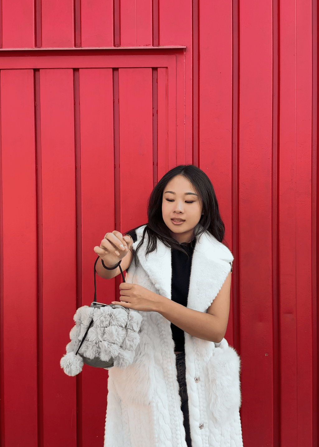 Borsa Pompon Ecopelliccia – Soft Glam