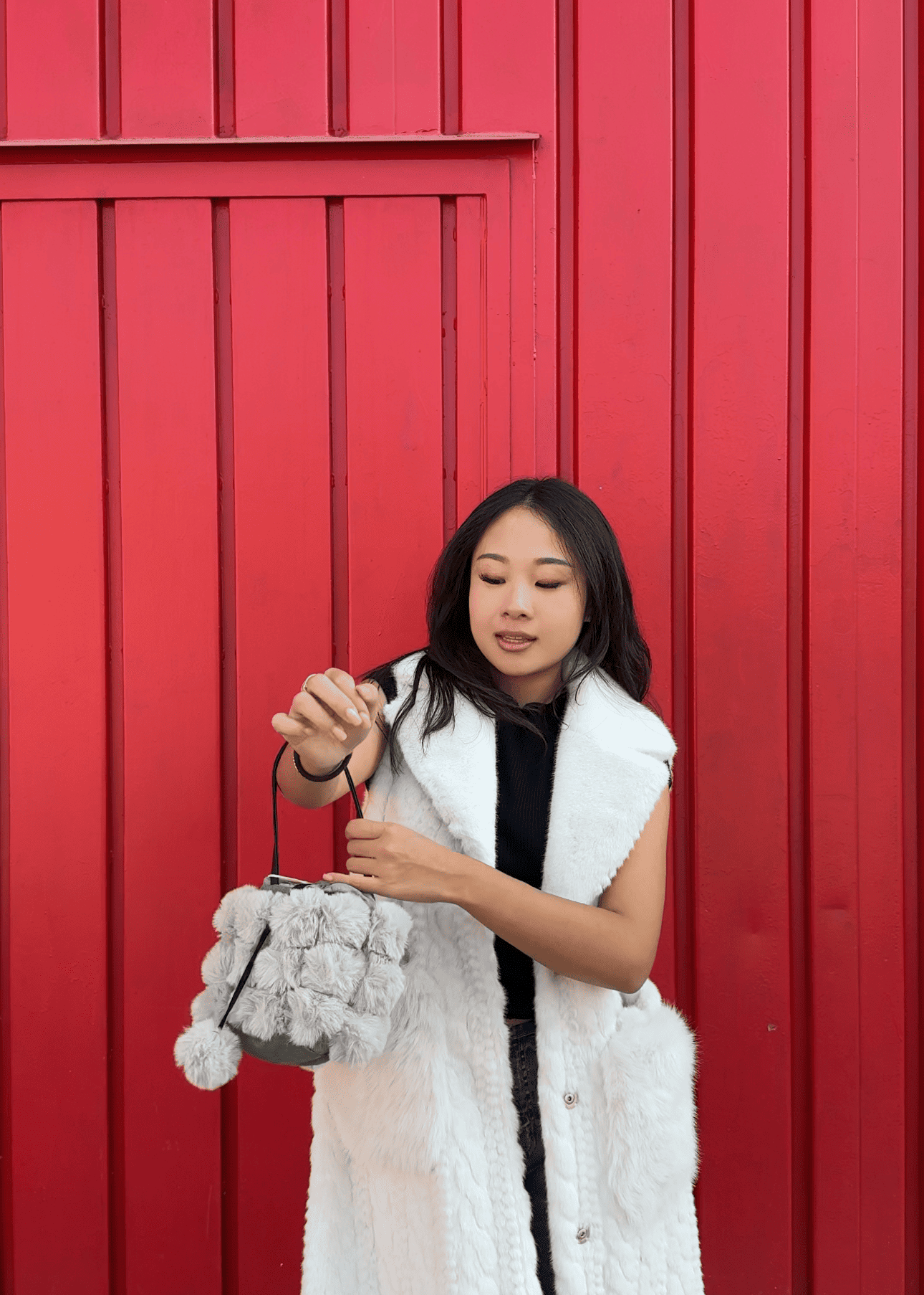 Borsa Pompon Ecopelliccia – Soft Glam